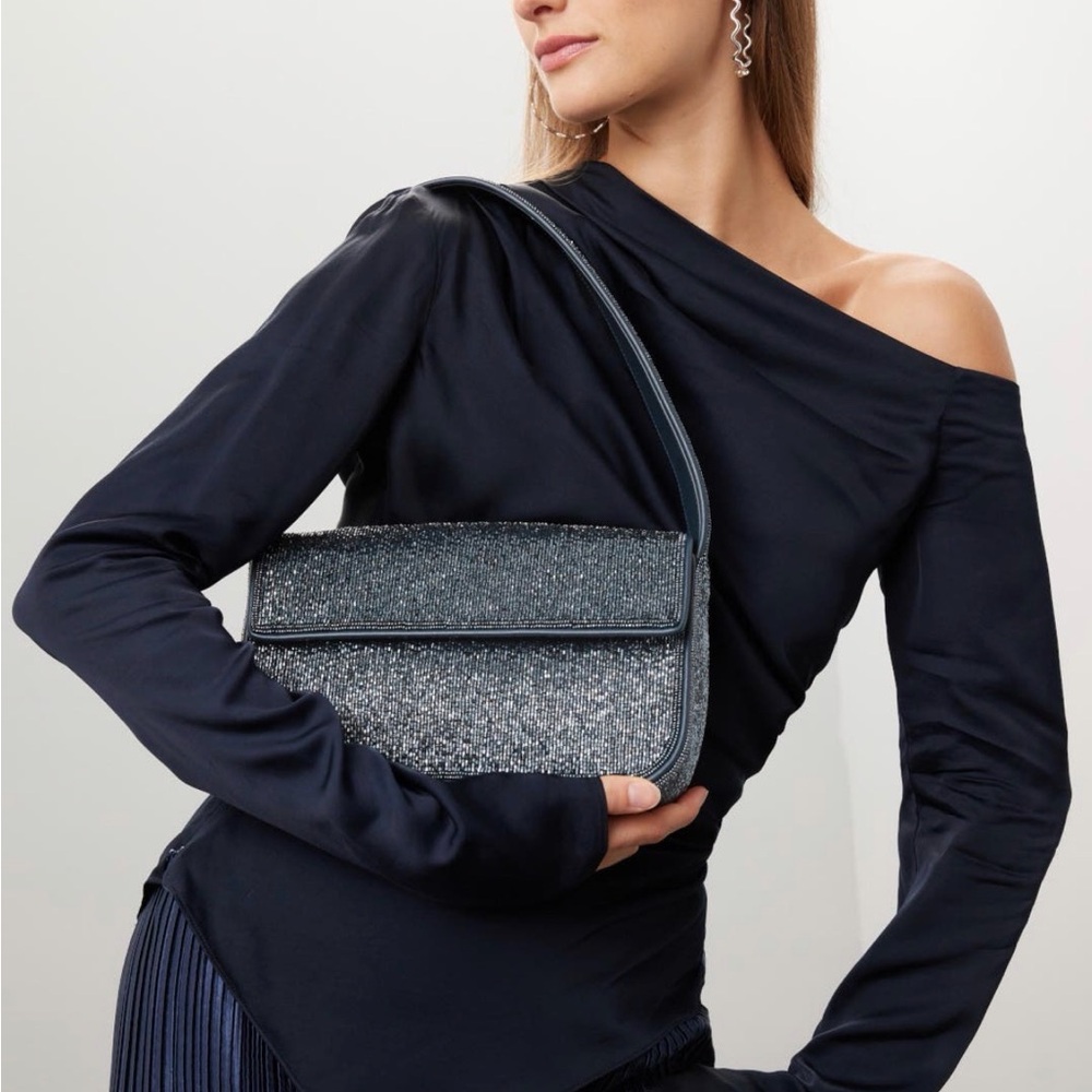 STAUD Navy Beaded Tommy Bag - Picture 2 of 10